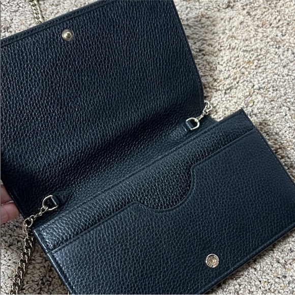 3166 Black Leather Chain Bag - Picture 3 of 4